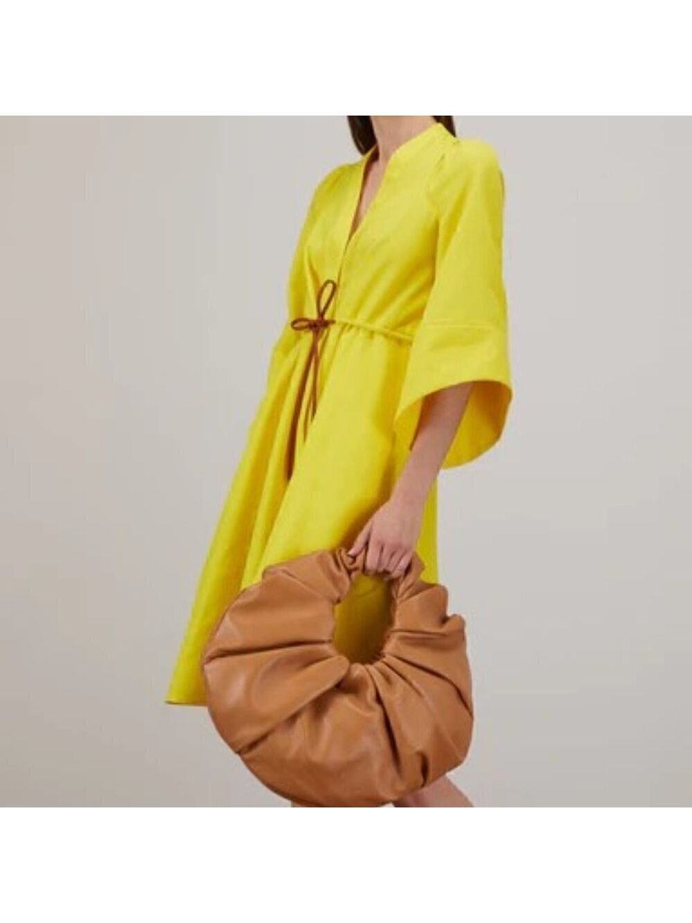 Dorothee Schumacher Summer Cruise Yellow Angel Sleeve Dress Sz-2/S